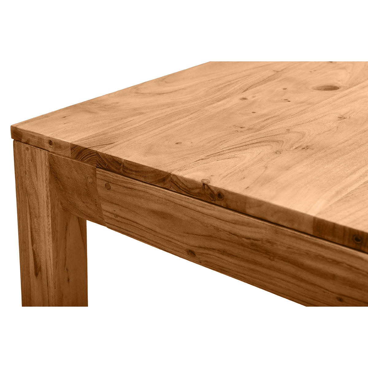Table extensible rallonges intégrées rectangulaire en bois massif L120-210 cm BALTO