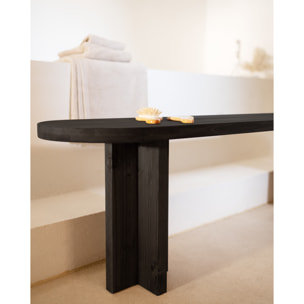 Banc en bois massif ton noir en différentes tailles