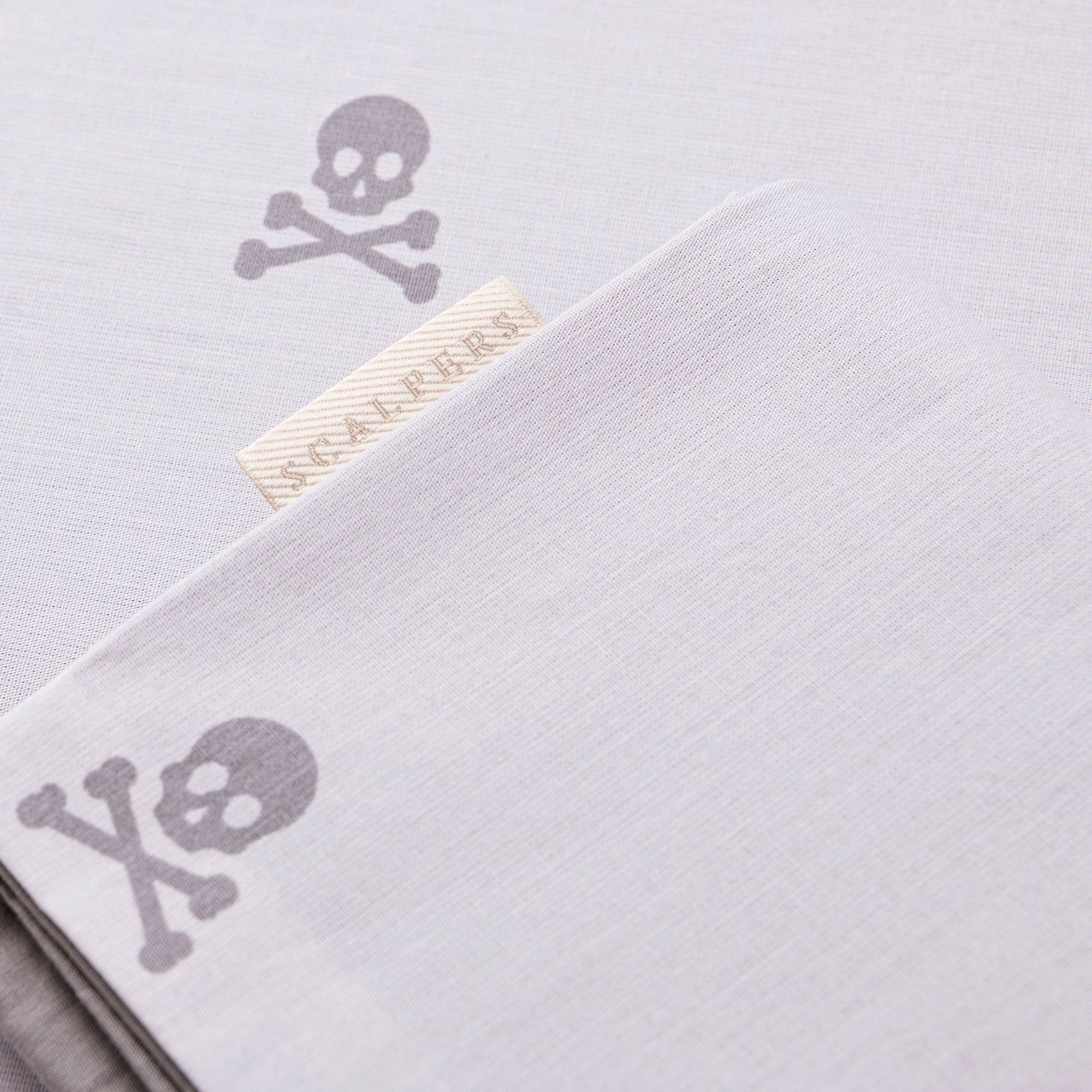 Set cama funda nórdicay 2 fundas almohada, 100% algodón, gris oscuro & gris claro calaveras scalpers home