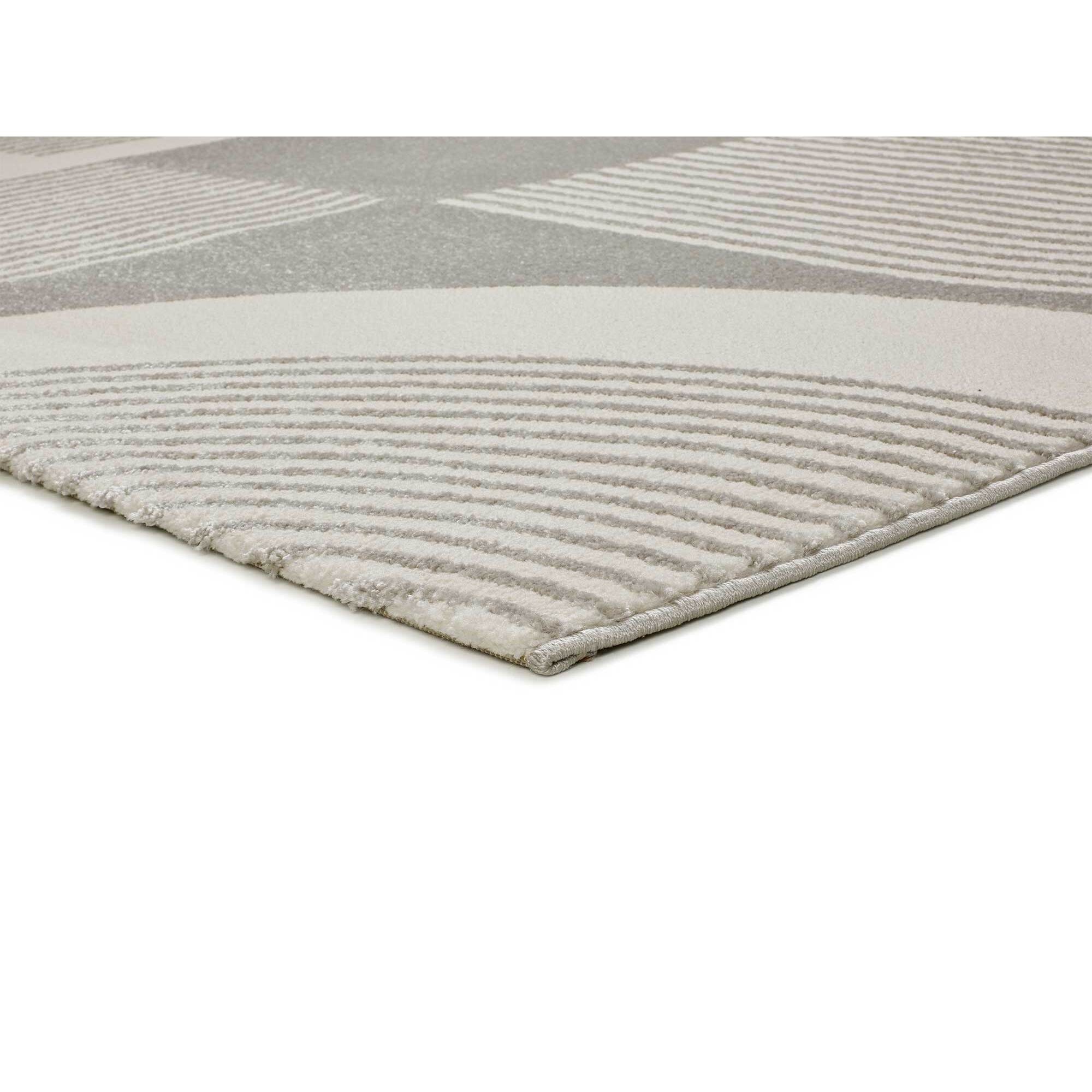 FLORA Alfombra geomÃ©trica con relieve en beige y gris, varias medidas disponibles