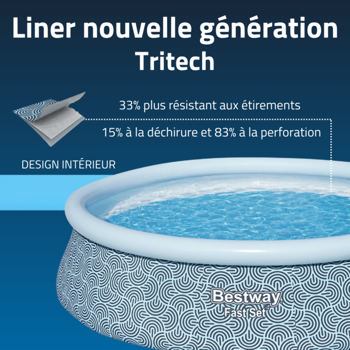 Bestway Piscine autoportante Ronde Fast Set 396 x 84 cm - Pompe Incluse