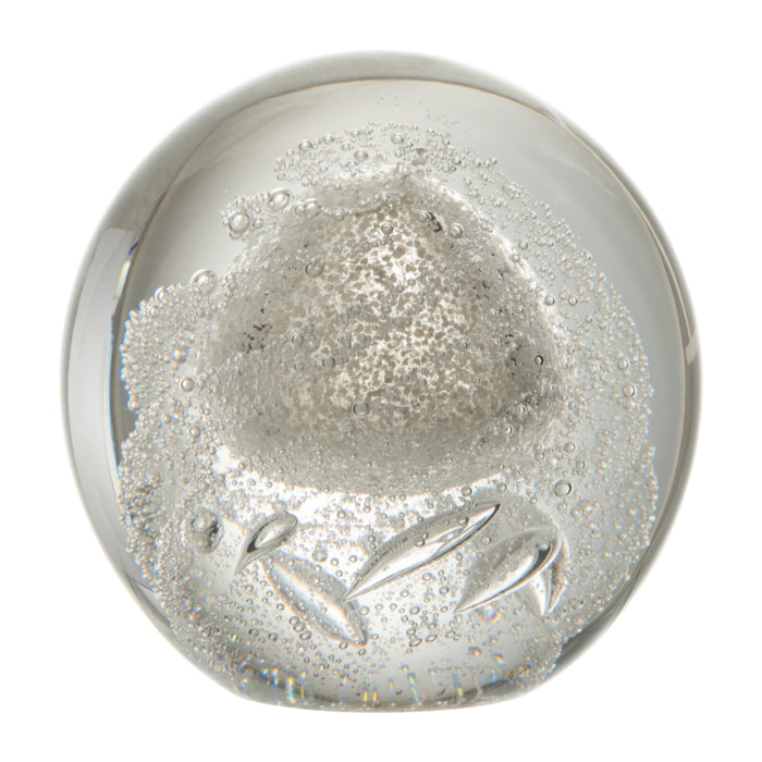 J-Line presse-papier Bulle - verre - argent - large
