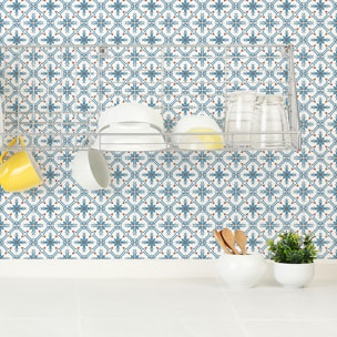 Stickers muraux - Sticker Mural Carrelage adhésif Cuisine Salle de Bain - 60 STICKERS CARREAUX DE CIMENT AZULEJOS PAZ