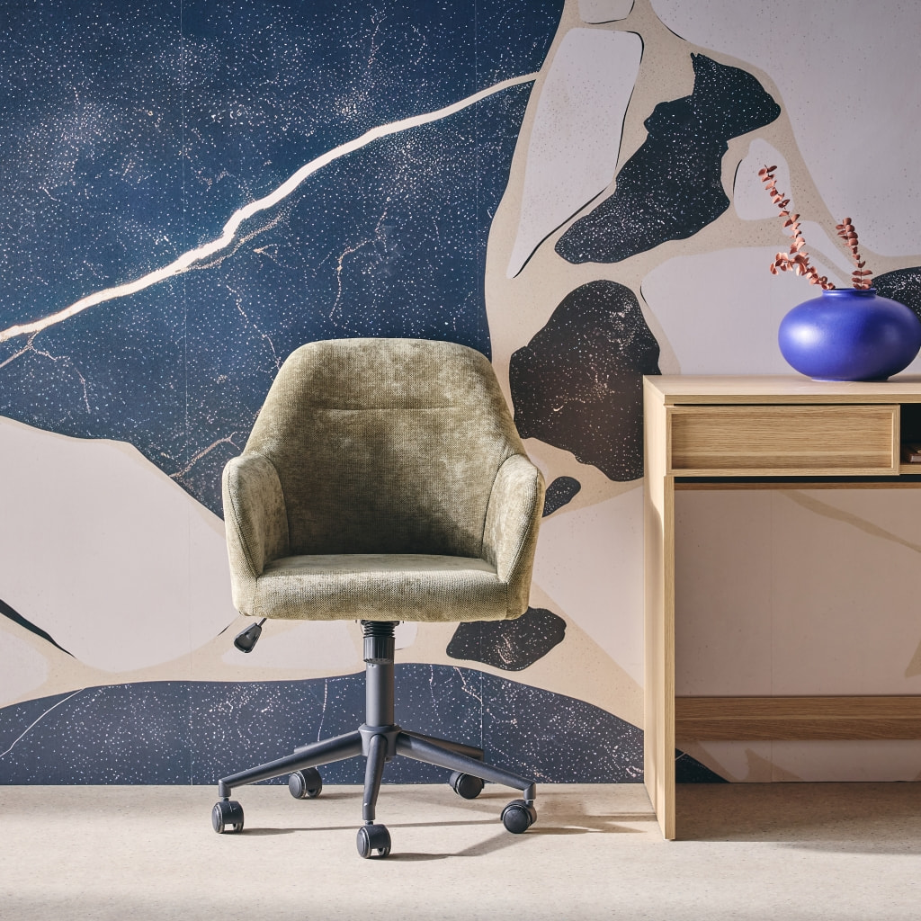 Chaise de bureau à roulettes ajustable métal et tissu  STAN