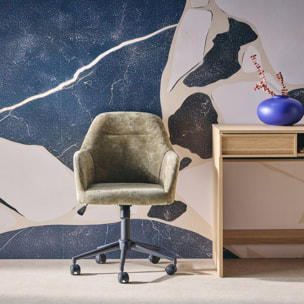 Chaise de bureau à roulettes ajustable métal et tissu  STAN