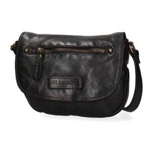 Borsa a tracolla uomo in vera pelle - Modello False - Casual - 21.0 x 17.0 x 4.5 cm