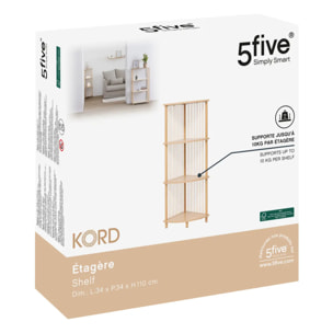 Etagère d'angle "Kord" 4 niveaux effet bois clair