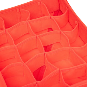 Boîte de rangement pour 20 boules D.7,5cm polyester rouge