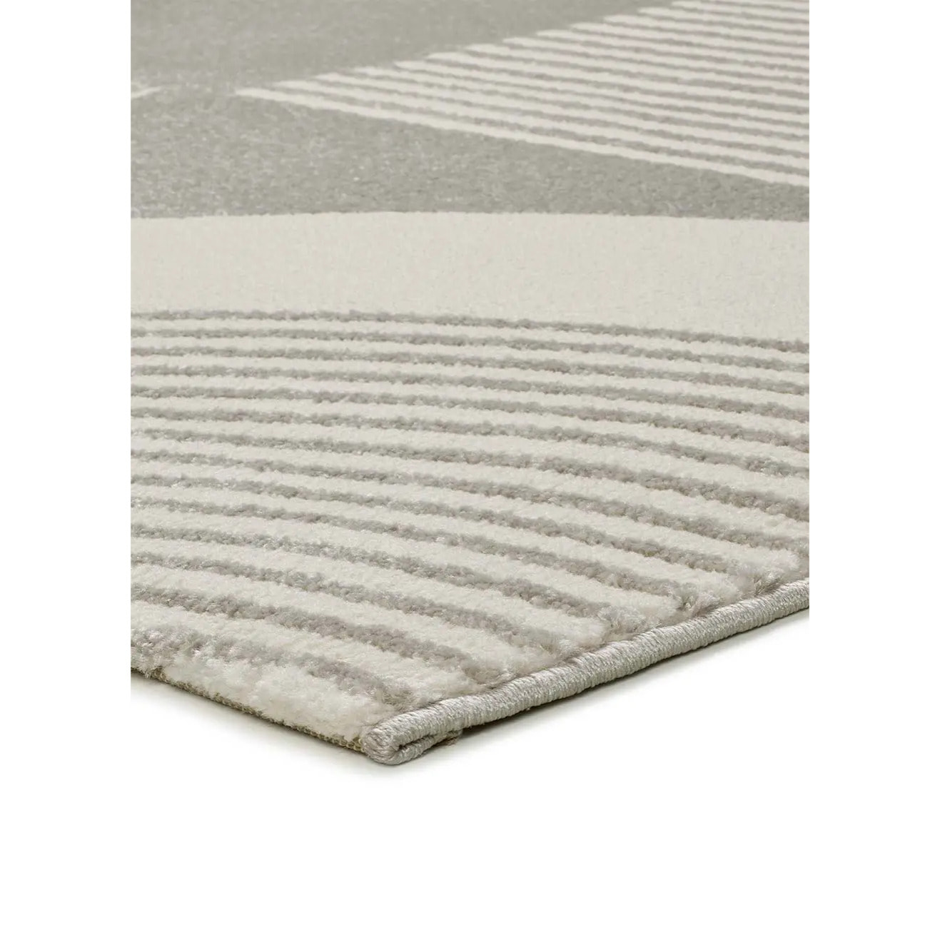 FLORA Alfombra geométrica con relieve en beige y gris, varias medidas disponibles