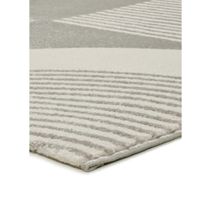 FLORA Alfombra geométrica con relieve en beige y gris, varias medidas disponibles