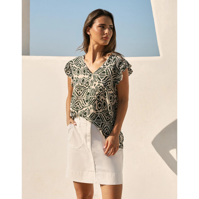 Camisa Manga Corta Verde - Etnicla