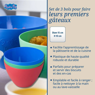 Set de 3 bols pour cuisiner avec les enfants Dr. Oetker Peppa Pig