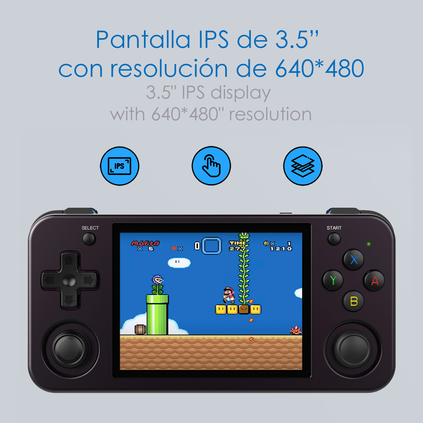 Console emulatore multipiattaforma RG353M. IPS da 3,5"; Quad Core da 1,8 GHz, 16 GB+256 GB. Android 11 + Linux. WiFi. +44.000 giochi.
