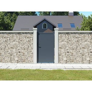 Portillon aluminium "Marc" - 101.2 x 180.9 cm - Gris