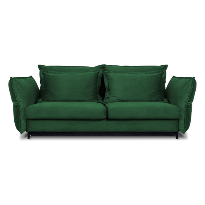 Canapé Velours Droit Convertible Verduro - 3 Places
