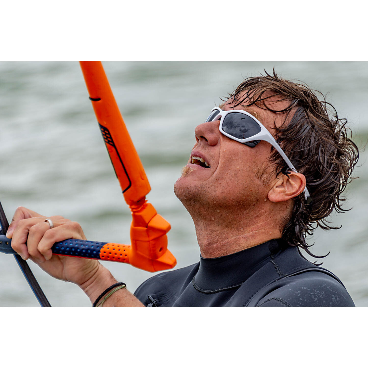 Gafas de deportes acuáticos OCEAN LAKE GARDA - Blanco brillante / Ahumada