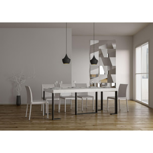 Consola extensible 90x40/196 cm Futura Small Premium Fresno Blanco estructura Antracita