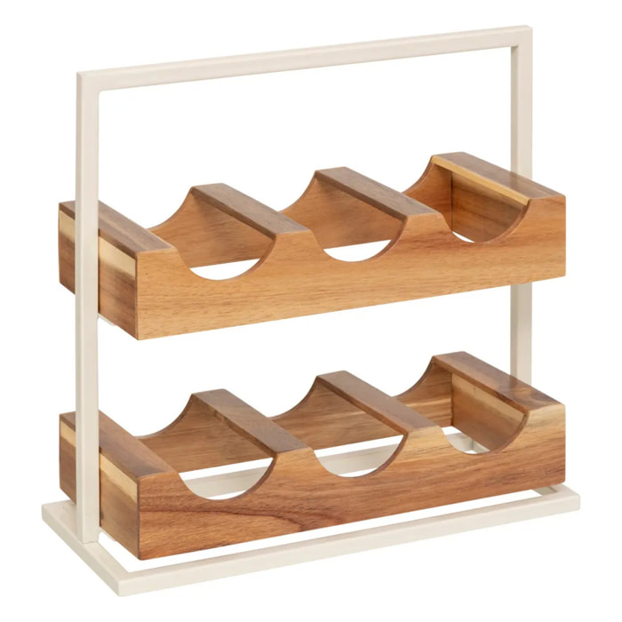 Rangement bouteilles Acacia 6 bouteilles