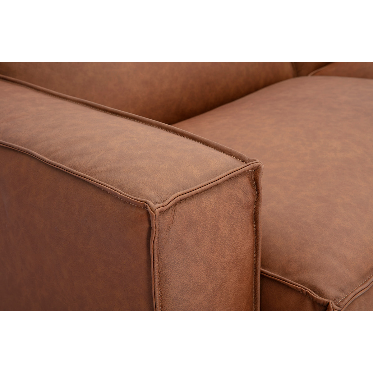 Canapé modulable vintage 4 places en cuir marron SPLIT
