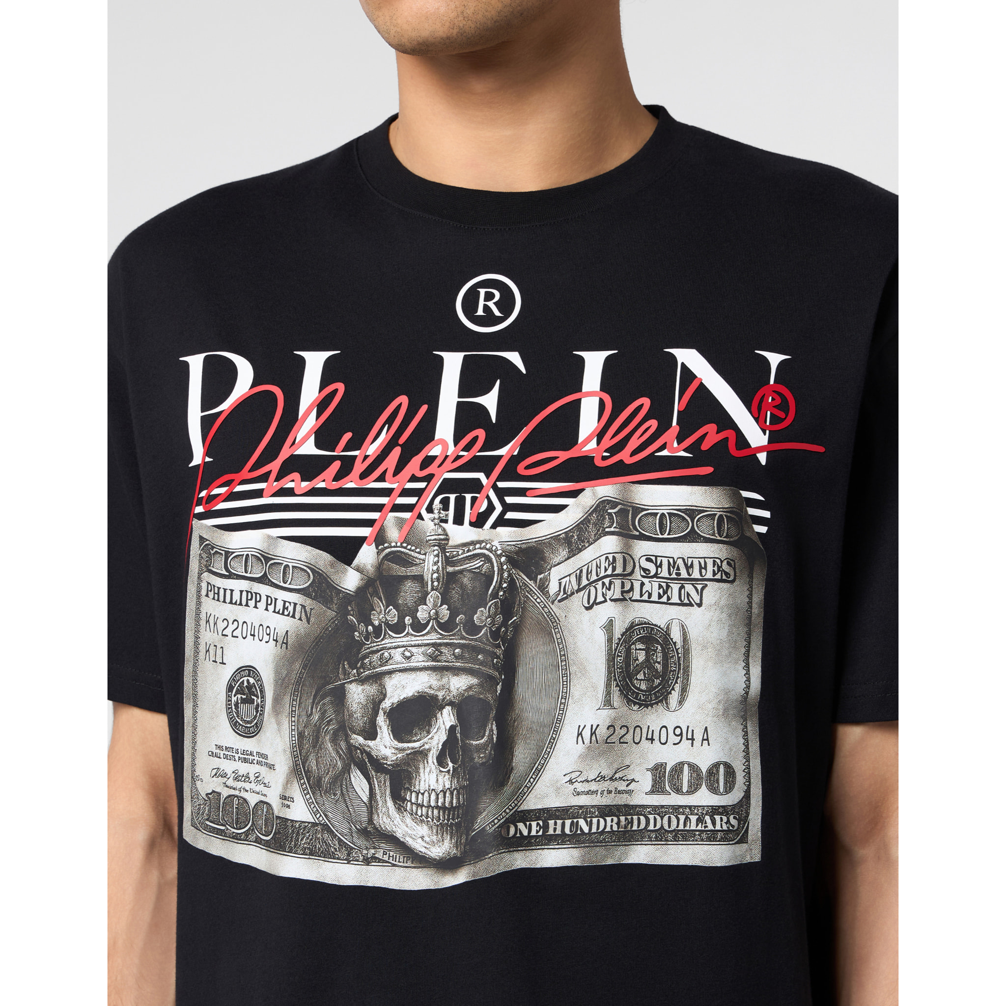 PHILIPP PLEIN Camiseta de cuello redondo y manga corta SIGNATURE