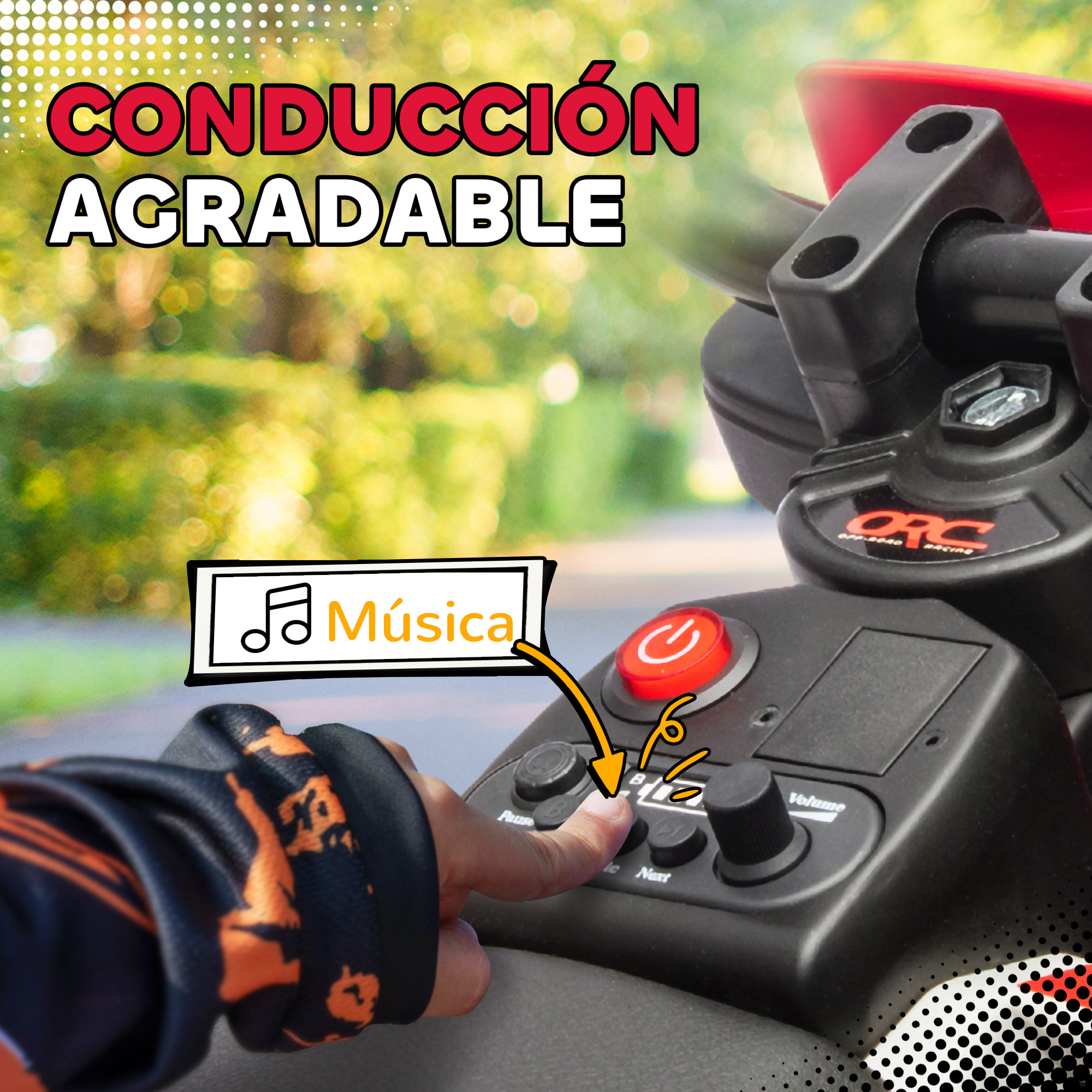 Moto Eléctrica para Niños de +3 Años, Moto Eléctrica Infantil con Batería 12V, Música, Velocidad 2,4-5 km/h y Ruedas Auxiliares Desmontables, Carga 30 kg, Rojo