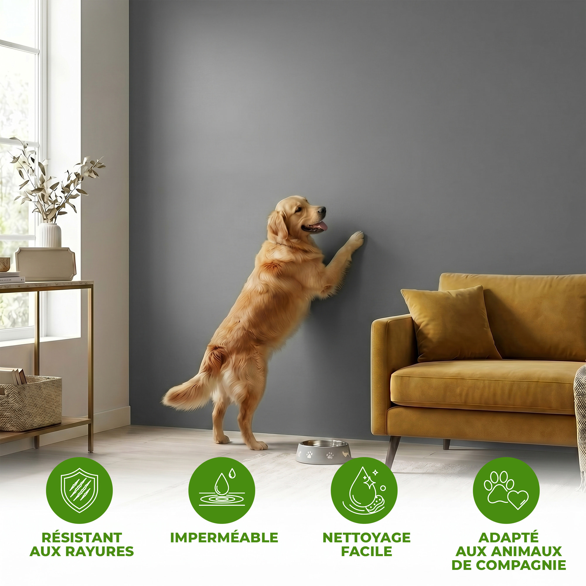 Rouleau adhésif décoratif Vinyle au Mètre - Gris fonce - Sticker Lavable Imperméable Mur Cuisine Meubles
