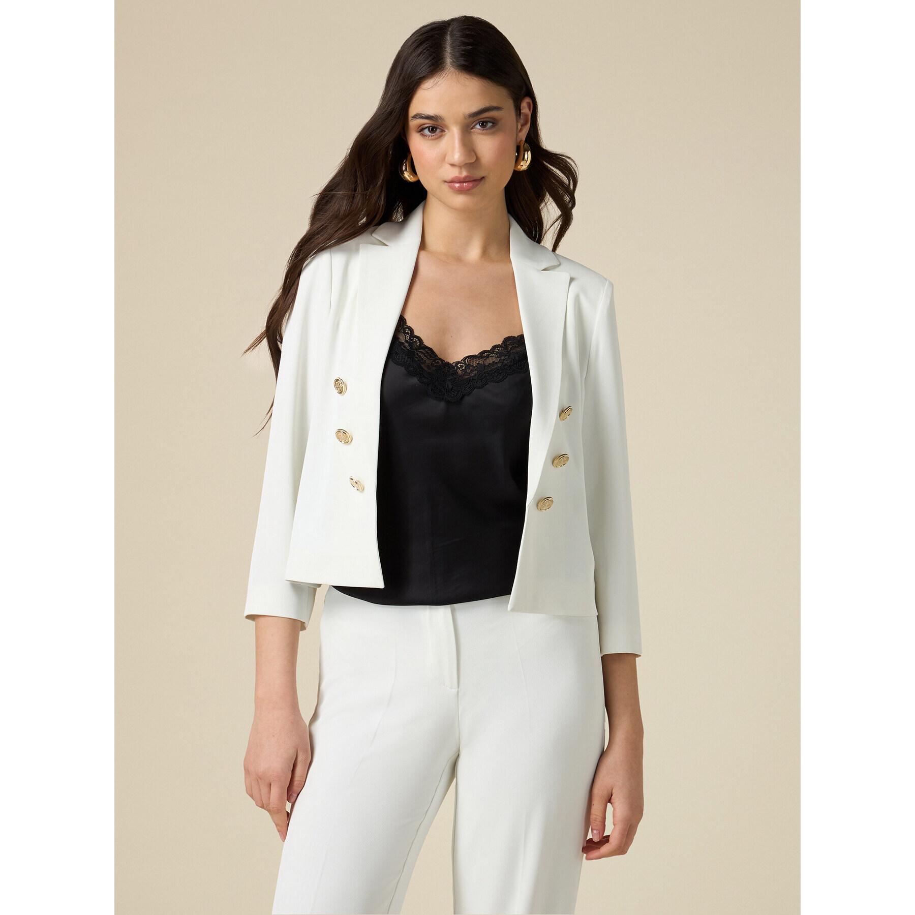 Oltre - Chaqueta blazer corta - Blanco