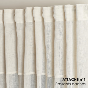 Voilage accroche 3-en-1  avec volant LUZ - Lin