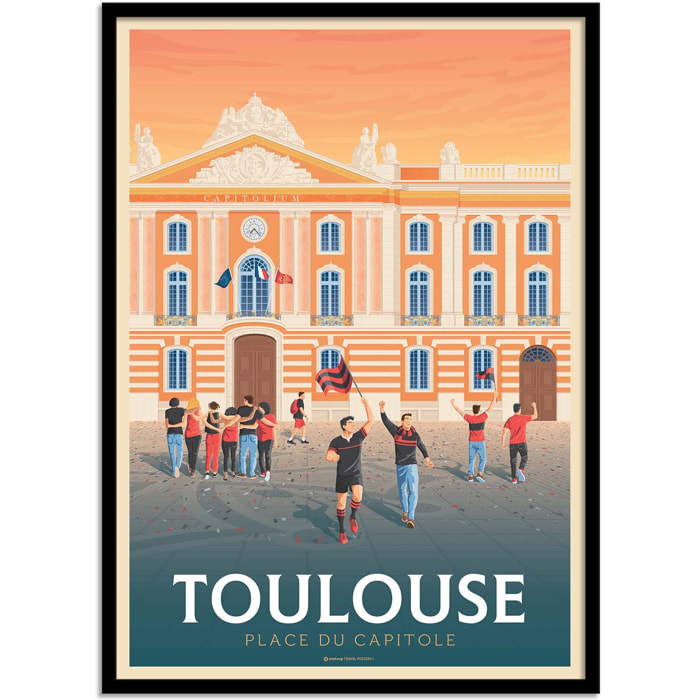 Affiche - Toulouse Place du Capitole - Olahoop Travel Posters