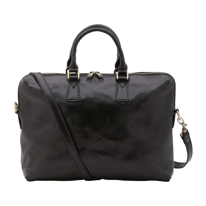 Borsa da lavoro uomo in vera pelle - Modello False - Made in Italy - 37.0 x 27.0 x 6.0 cm