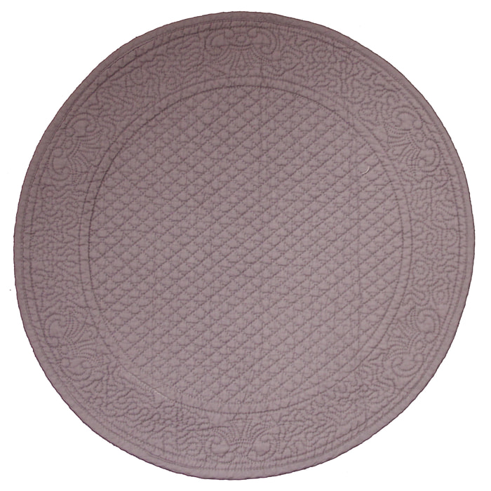 Set de table rond et matelassé - Taupe