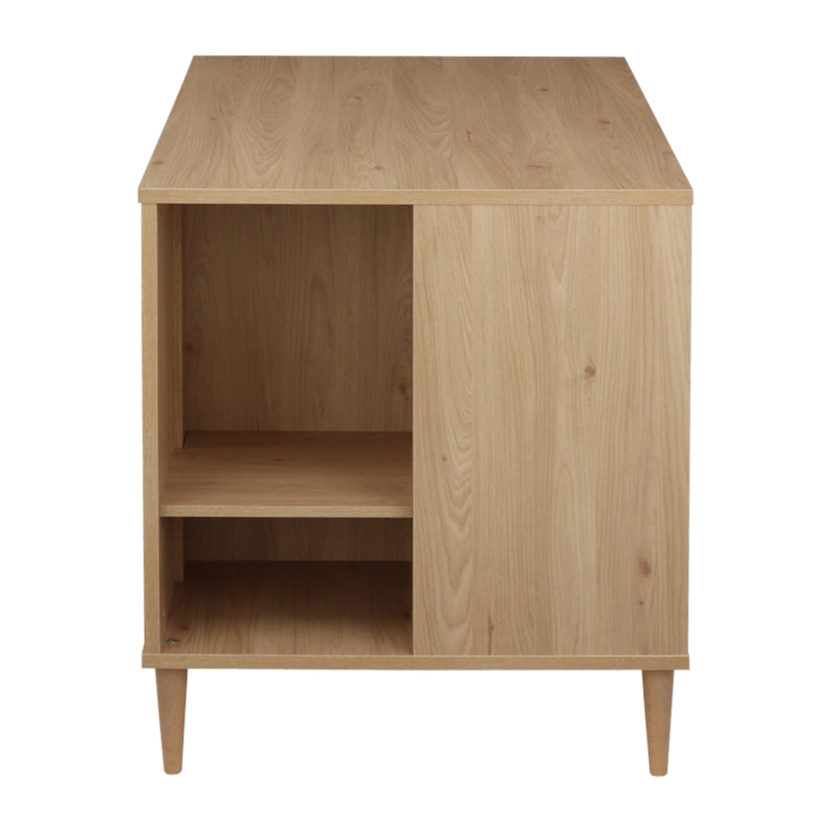 Commode-îlot bébé décor bois chêne suave avec rangements 3 faces