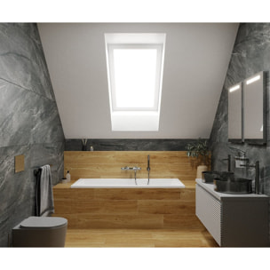 Vasque à poser 38 x 38 x 11 cm Aurum gun métal noir brossé en acier inoxydable avec bonde sans trop-plein (SATAUR3838BGM)