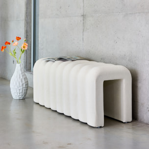 Banc. bout de lit blanc contemporain en tissu