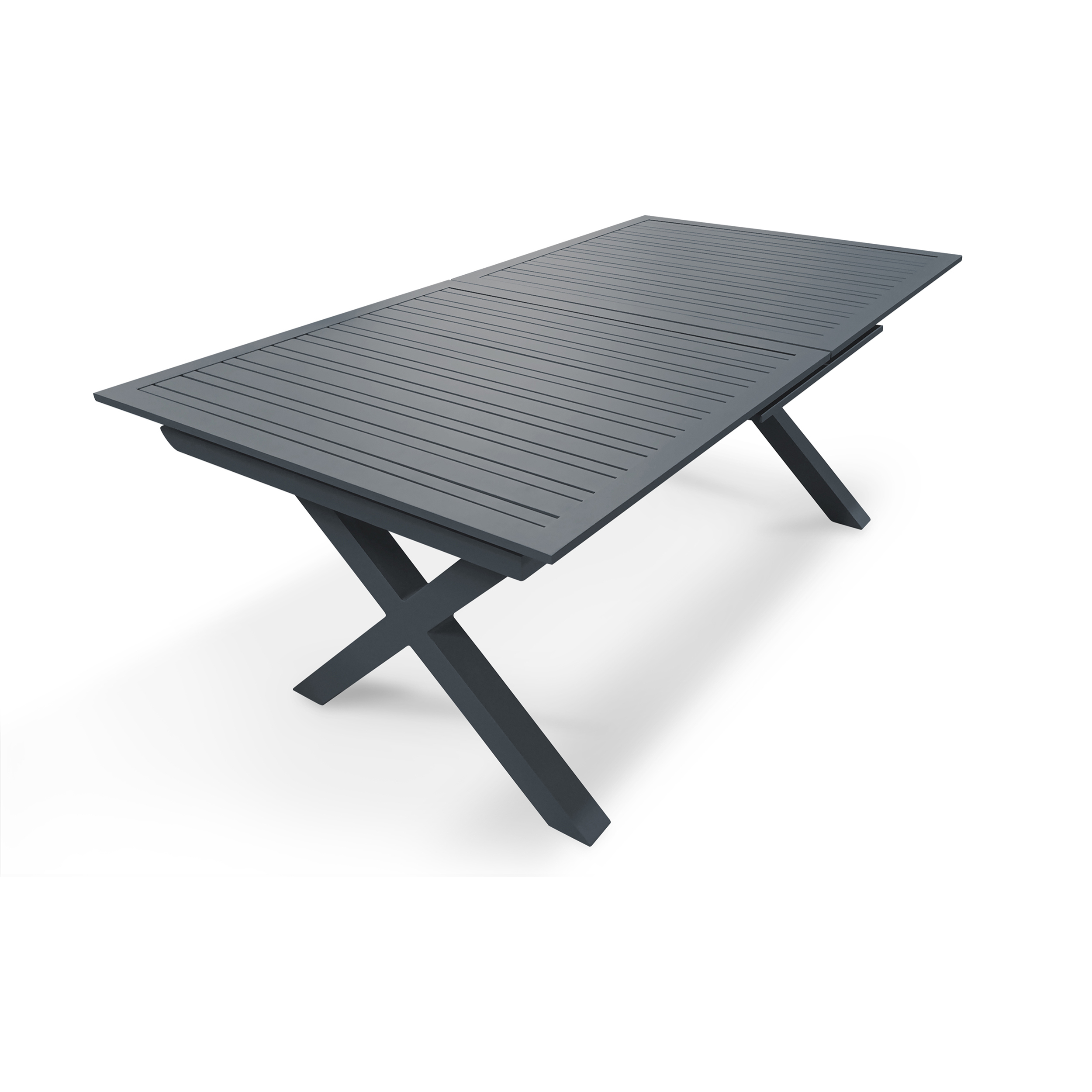 FLORIDE - Table de jardin en aluminium gris anthracite