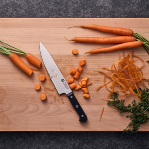Couteau de Chef, 20 cm, Acier Spécial Inoxydable, Noir, Gourmet