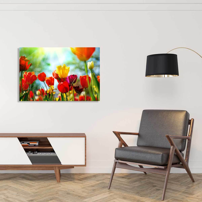 Tableau nature tulipes  Toile imprimée