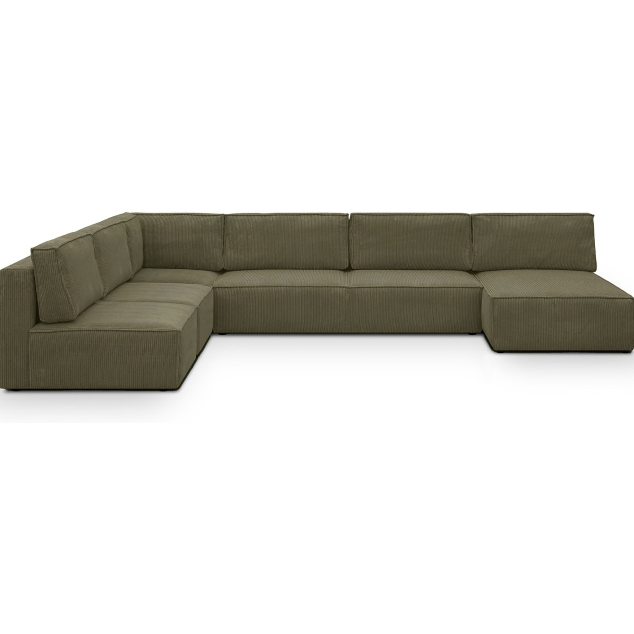 Canapé d'angle droit convertible 9/10 places en velours côtelé - Harper Mod