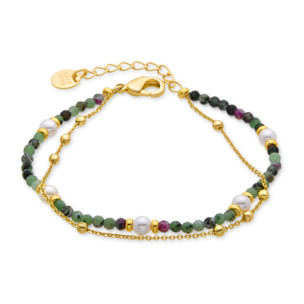 Pulsera de Perla Blanca acabada en oro amarillo de 18k