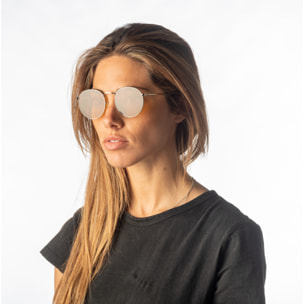 Gafas de sol OCEAN TOKYO - Plateado brillante / Ámbar transparente