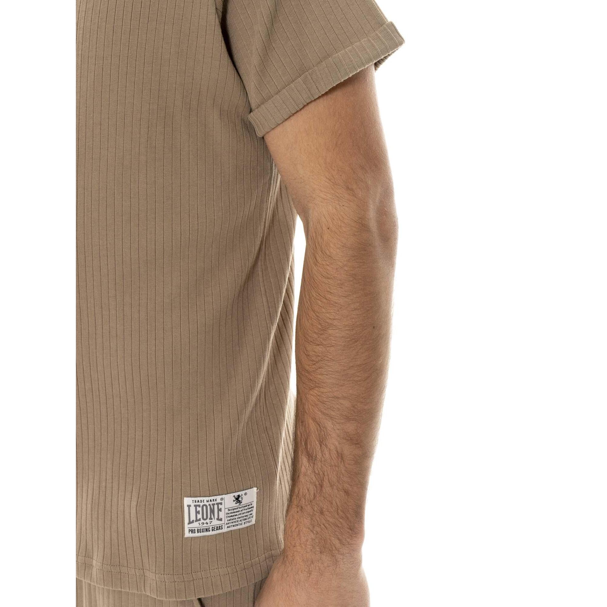 T-shirt da uomo in costina Leone Natural