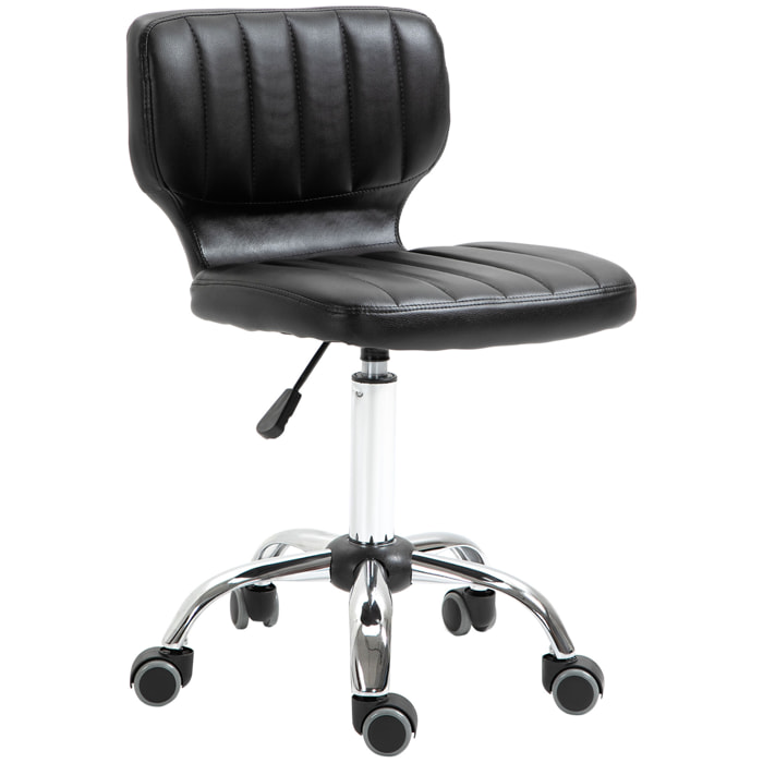 Tabouret de massage - tabouret de travail pivotant 360° - hauteur assise réglable 47-62 cm - revêtement synthétique matelassé noir métal chromé