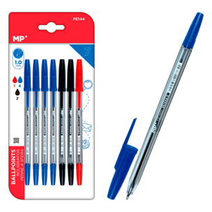 SET 7 BOLÍGRAFOS SURTIDO COLORES PUNTA 1.0 mm