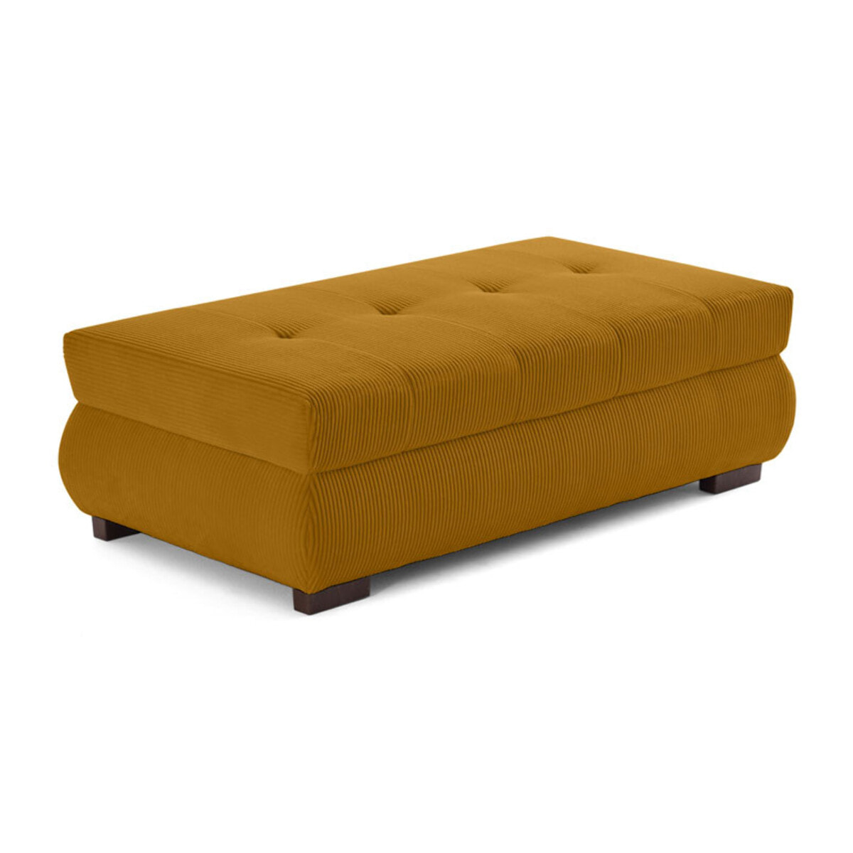 Vermont - pouf d'appoint - en velours côtelé - Jaune