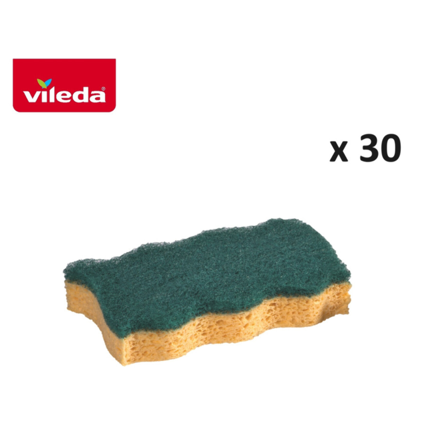 Vileda - Pack de 15 x 2 - Eponges en viscose Slalom Universal - 30 éponges