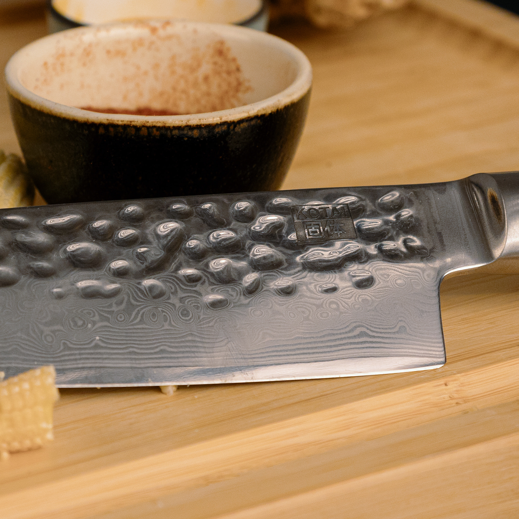 Couteau Santoku | Lame 180 mm | Acier Inoxydable Japonais Damas