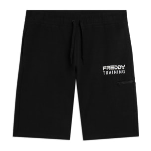 Shorts con stampa "TRAINING" e tasca zip