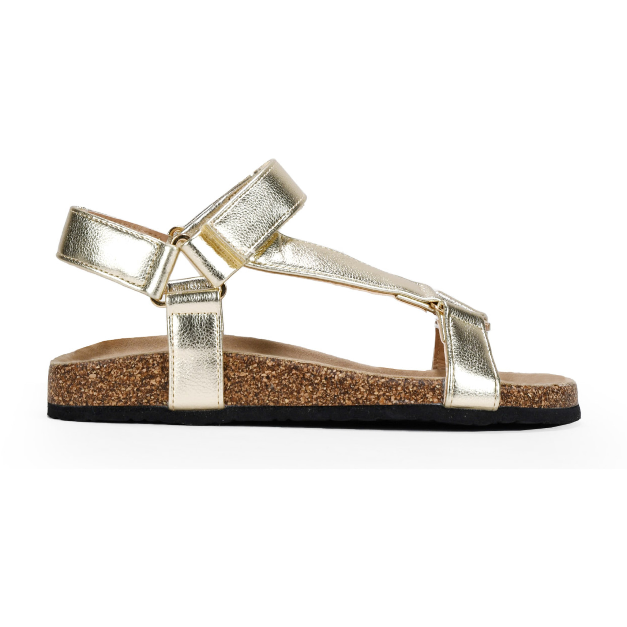 Sandalias deportivas doradas con velcro