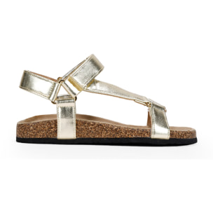 Sandalias deportivas doradas con velcro