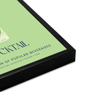 Affiche encadrée Mojito illustration verte Affiche + cadre en métal - Noir